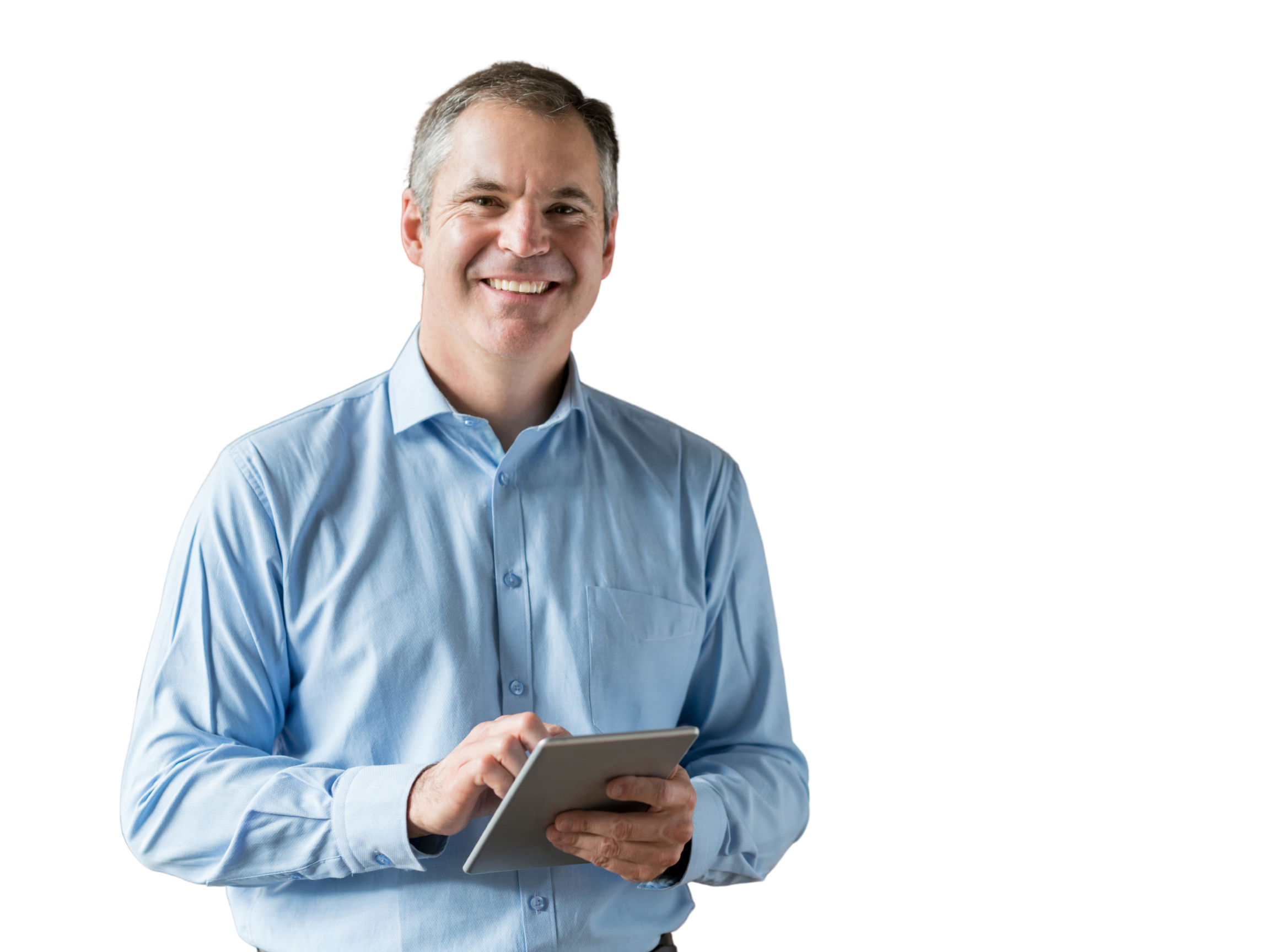 Business owner with tablet
